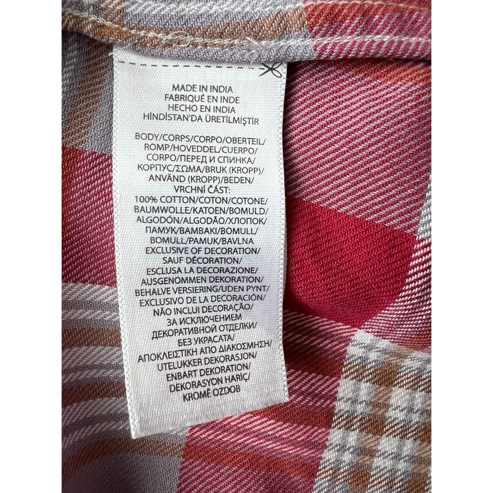 Polo Ralph Lauren Plaid Flannel Shirt Mens M Red Tan Gray Blue Pony Cotton RARE - Picture 8 of 10